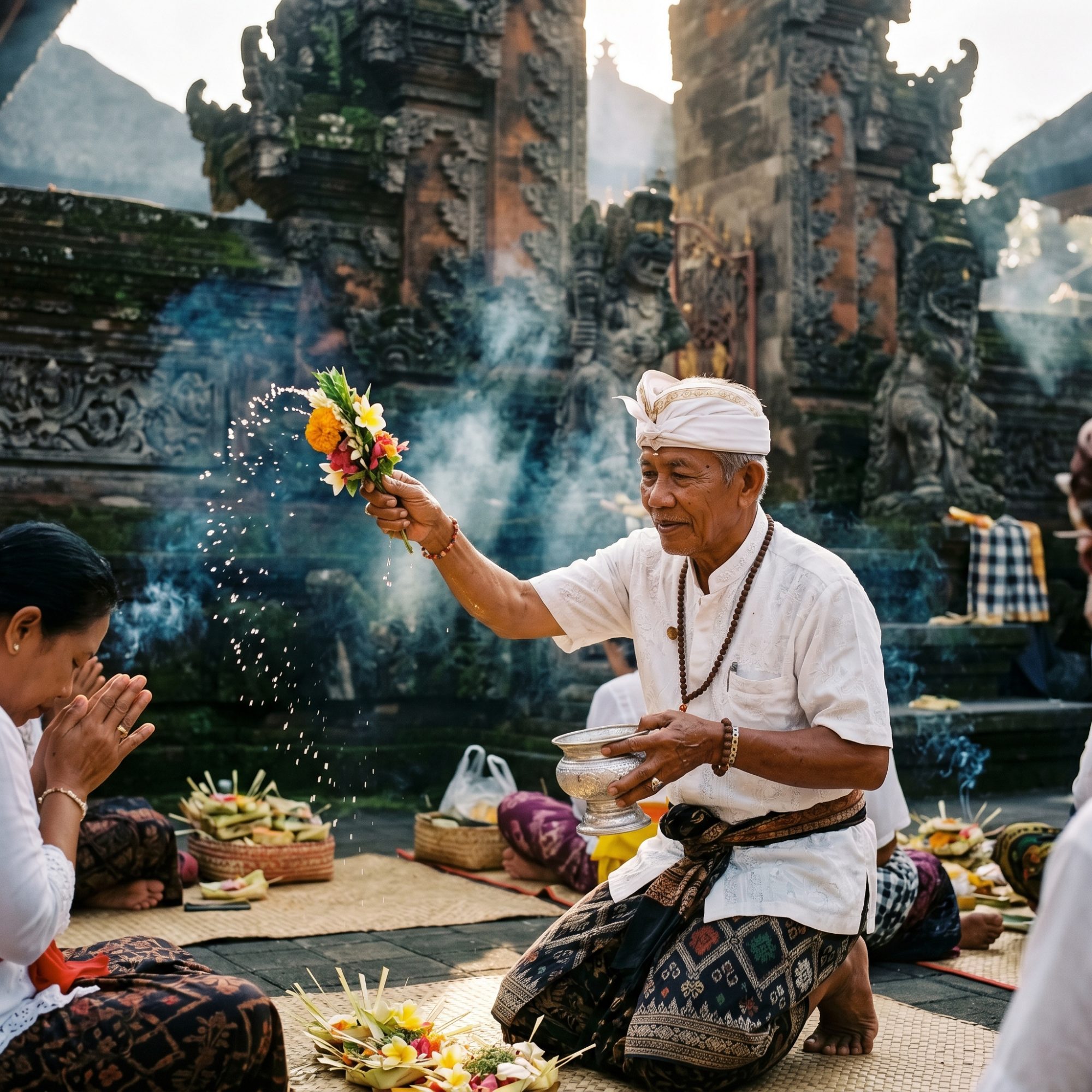 Why Do Balinese People Sprinkle Holy Water?